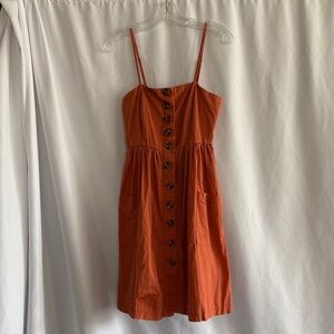 forever 21 rust  orange Button-Front Mini Dress